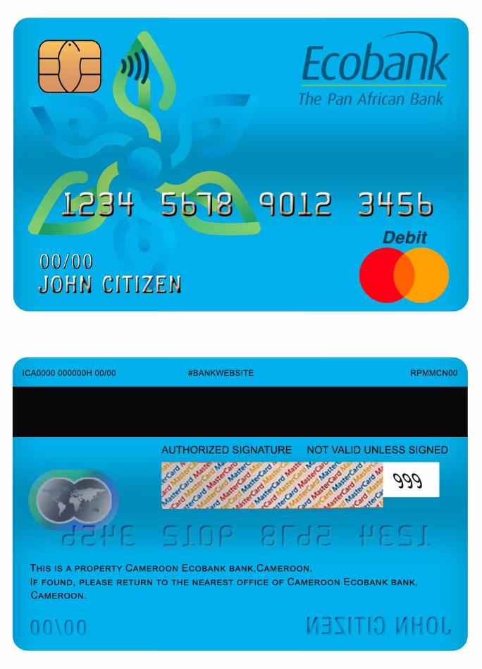 Cameroon Ecobank bank master debit card